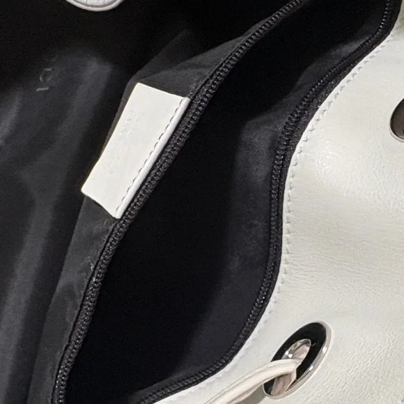 Gucci White Leather Drawstring Shoulder Bag with Bamboo Handle-Bag new - Picture 7 of 16